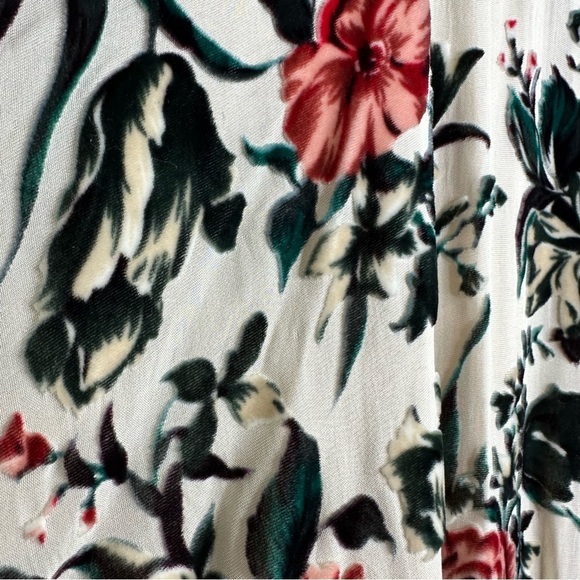 The Kooples Nude Silk Blend Moody Boho Velvet Floral Kimono One Size - Picture 5 of 14